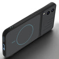 Angled view of Stone Black mobile case for Vivo V21e 5G with proper charging port cutout, speaker holes and strong corner protection.