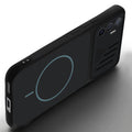 Angled view of Stone Black mobile case for Vivo V23e 5G with proper charging port cutout, speaker holes and strong corner protection.