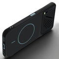 Angled view of Stone Black mobile case for Vivo Y20 with proper charging port cutout, speaker holes and strong corner protection.