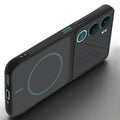 Angled view of Stone Black mobile case for Vivo Y31 Pro 5G with proper charging port cutout, speaker holes and strong corner protection.