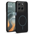 Front and back view of Stone Black protective back cover for Motorola G37 5G with textured sides, camera guard and slim fit design.