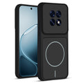 Front and back view of Stone Black protective back cover for Oppo F31 Pro Plus 5G with textured sides, camera guard and slim fit design.