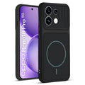 Front and back view of Stone Black protective back cover for Oppo Reno 16 Pro 5G with textured sides, camera guard and slim fit design.