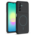 Front and back view of Stone Black protective back cover for Samsung A27 5G with textured sides, camera guard and slim fit design.