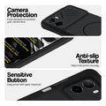 Stone Black - Black Ring phone case for Poco C81 4G showing camera safety edges, anti slip side grip and easy press button covers.