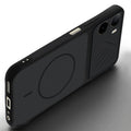 Angled view of Stone Black - Black Ring mobile case for Poco C81 4G with proper charging port cutout, speaker holes and strong corner protection.