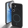 Stone Black - Blue Ring back cover for Realme 16x 5G with camera cut protection and ring design on back side.