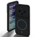 Stone Black - Blue Ring back cover for Redmi 14C 5G with camera cut protection and ring design on back side.