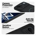 Stone Black - Blue Ring phone case for iQOO Z11 5G showing camera safety edges, anti slip side grip and easy press button covers.