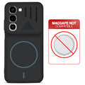 Stone Black - Blue Ring back cover for Realme 16x 5G with printed ring pattern and message showing not compatible with MagSafe charging.