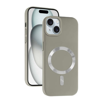 Hard Back Wireless Charging Support Case for Apple iPhone 15, Durable Design & Shiny Wireless Charging Support Ring