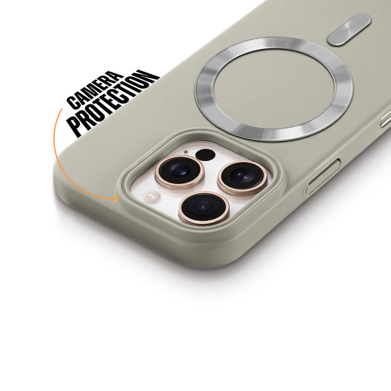 Hard Back Wireless Charging Support Case for Apple iPhone 16 Pro, Durable Design & Shiny Wireless Charging Support Ring
