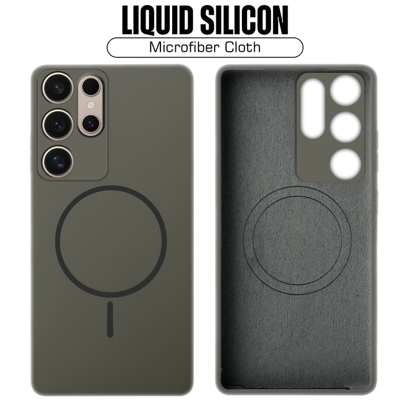Wireless Charging Support Compatible Liquid Silicone Case For Samsung S25 Ultra 5G With Camera Protection