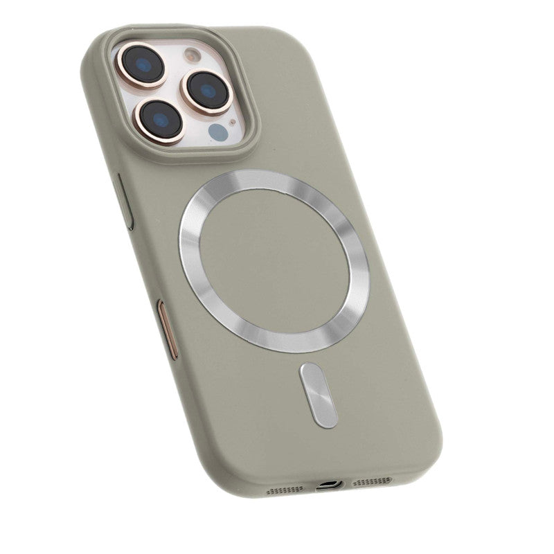 Hard Back Wireless Charging Support Case for Apple iPhone 16 Pro, Durable Design & Shiny Wireless Charging Support Ring