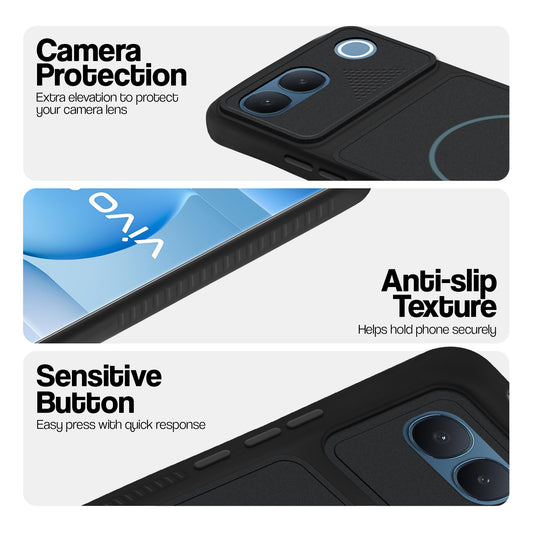Dual Tone Silicone Grip Back Cover with Camera Protection for Vivo S2 5G