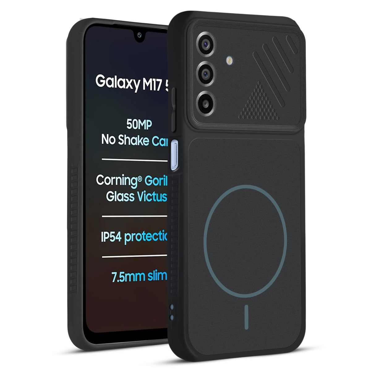 Dual Tone Silicone Grip Back Cover with Camera Protection for Samsung M17 5G