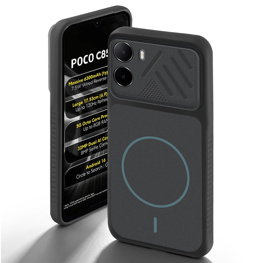 Dual Tone Silicone Grip Back Cover with Camera Protection for Poco C85x 5G
