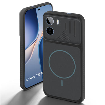 Dual Tone Silicone Grip Back Cover with Camera Protection for Vivo T5 Pro 5G