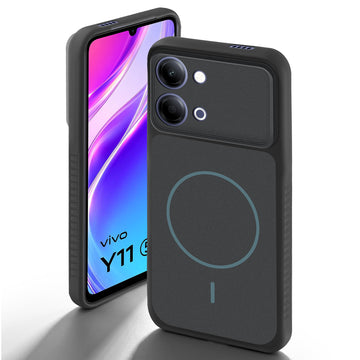 Dual Tone Silicone Grip Back Cover with Camera Protection for Vivo Y11 5G