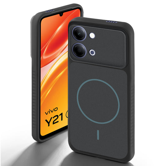 Dual Tone Silicone Grip Back Cover with Camera Protection for Vivo Y21 5G