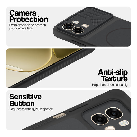 Dual Tone Silicone Grip Back Cover with Camera Protection for Oppo A6 Pro 5G