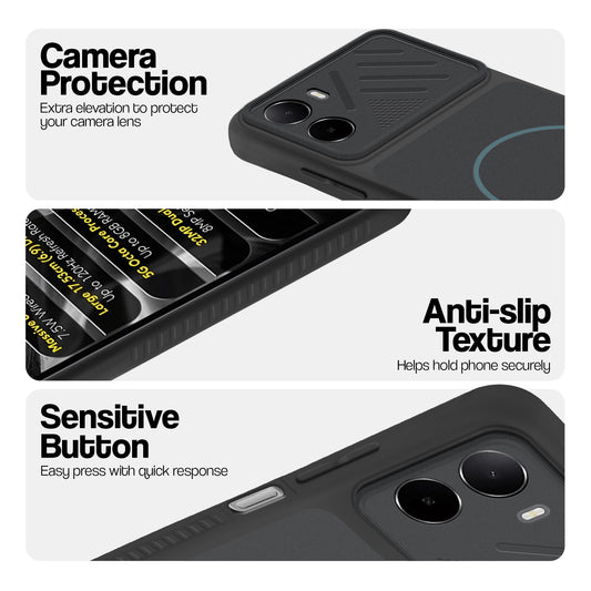 Dual Tone Silicone Grip Back Cover with Camera Protection for Poco C85x 5G
