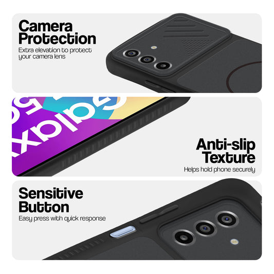 Dual Tone Silicone Grip Back Cover with Camera Protection for Samsung F17 5G