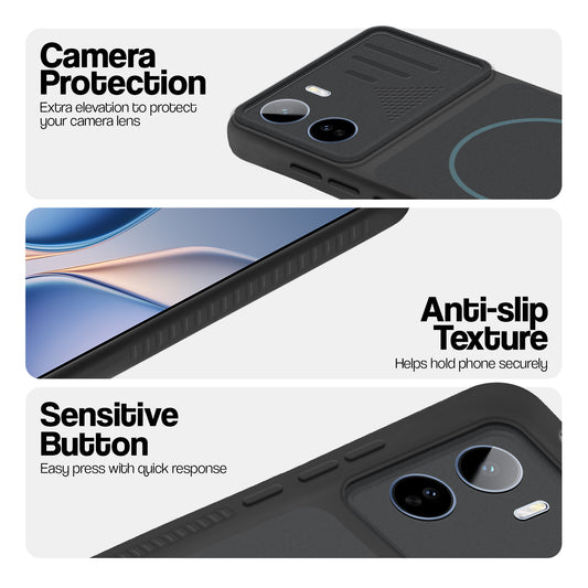 Dual Tone Silicone Grip Back Cover with Camera Protection for Vivo T5 Pro 5G