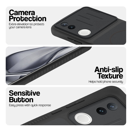 Dual Tone Silicone Grip Back Cover with Camera Protection for Vivo V50e 5G