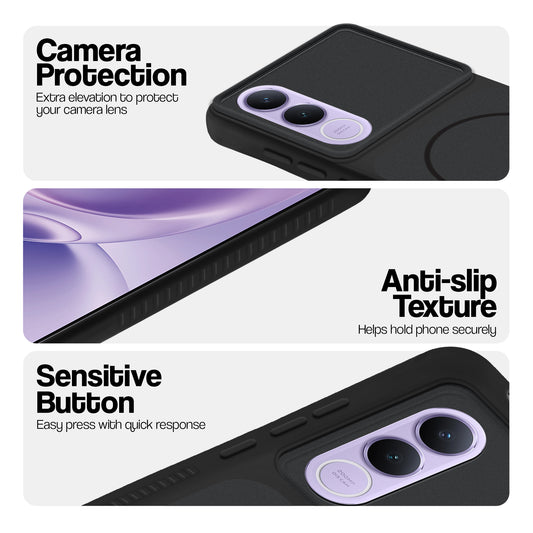 Dual Tone Silicone Grip Back Cover with Camera Protection for Vivo V70 FE 5G