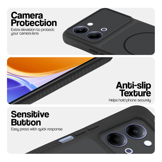 Dual Tone Silicone Grip Back Cover with Camera Protection for Vivo Y05 4G