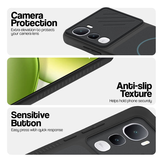 Dual Tone Silicone Grip Back Cover with Camera Protection for Vivo Y400 5G