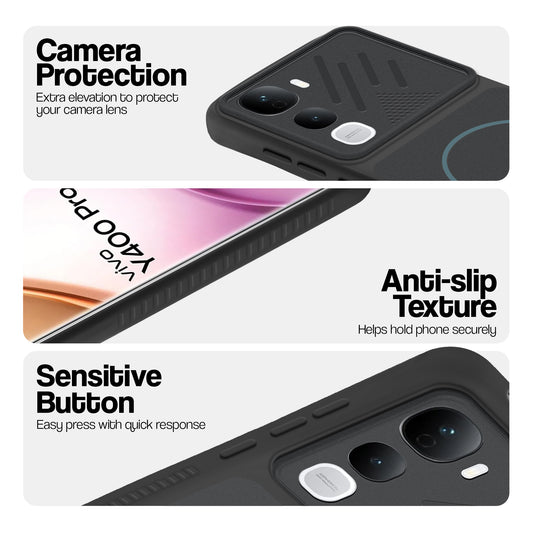 Dual Tone Silicone Grip Back Cover with Camera Protection for Vivo Y400 Pro 5G