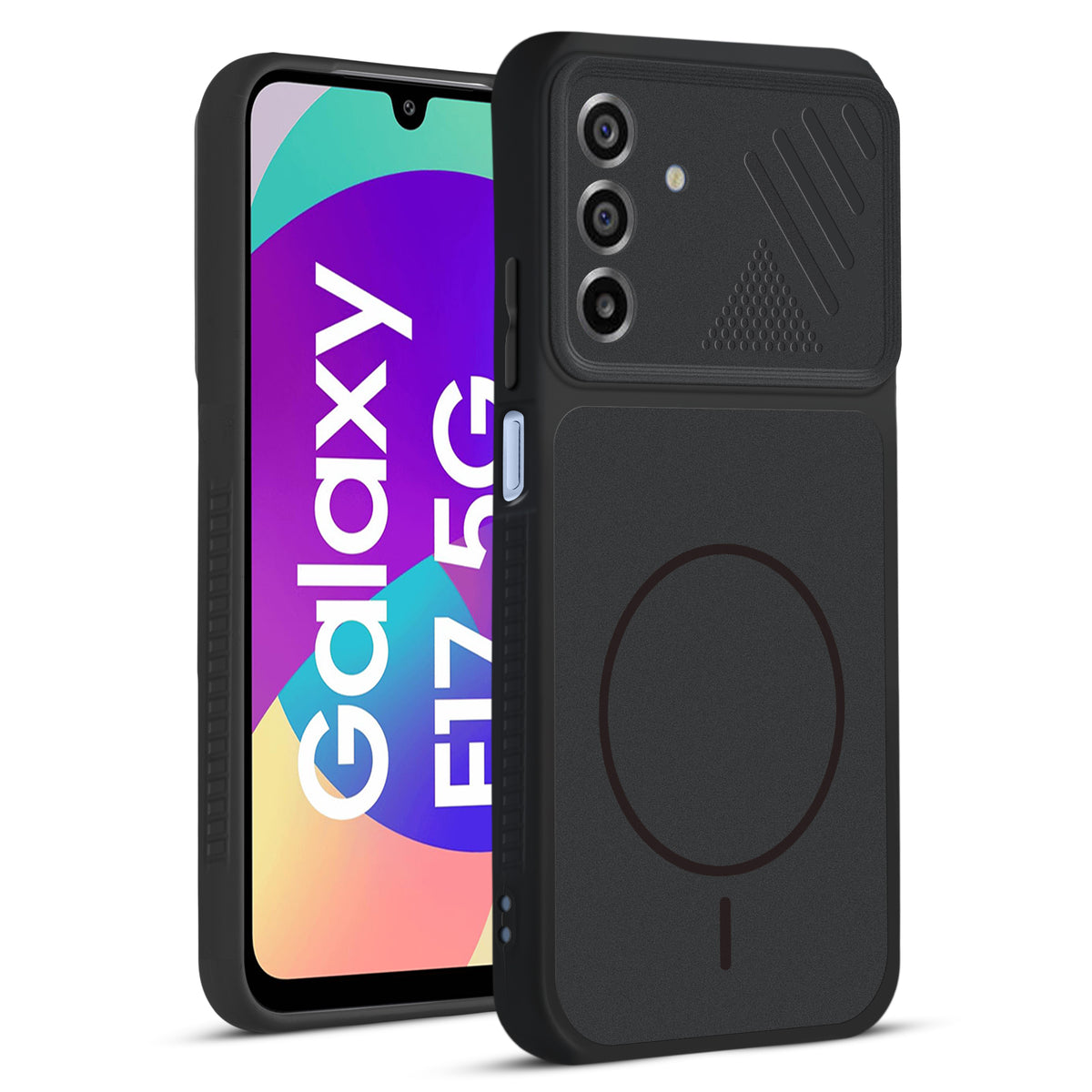 Dual Tone Silicone Grip Back Cover with Camera Protection for Samsung F17 5G