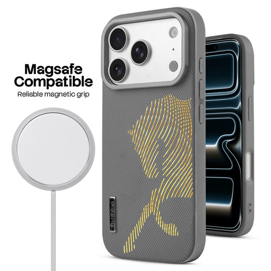 Premium Horse Textured MagSafe Case for Apple iPhone 17 Pro with Metallic Camera Protection & Microfiber Lining