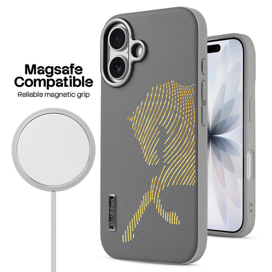 Premium Horse Textured MagSafe Case for Apple iPhone 17 with Metallic Camera Protection & Microfiber Lining