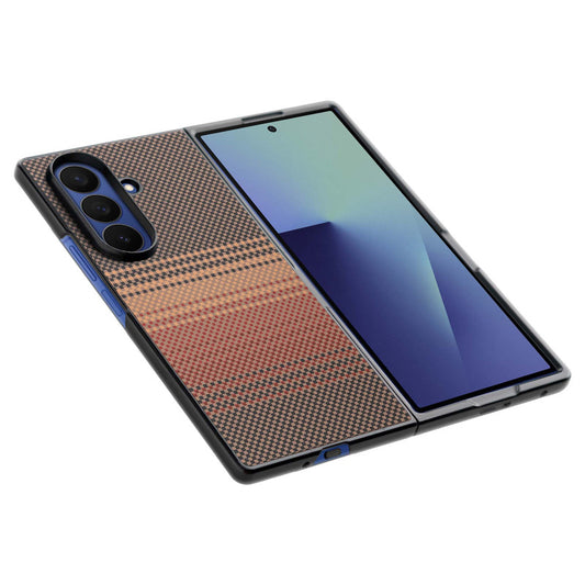 Carbon Fiber TPU Back Cover for Samsung Z Fold 7 with Checkered Printed Designs