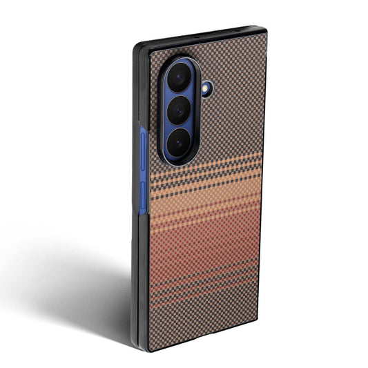 Carbon Fiber TPU Back Cover for Samsung Z Fold 7 with Checkered Printed Designs