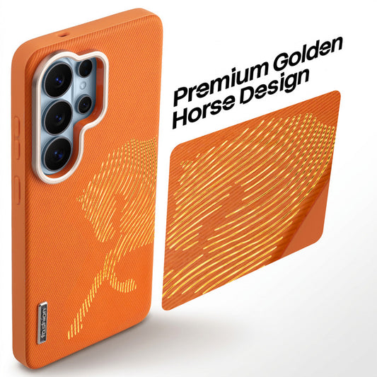 Premium Horse Textured MagSafe Case for Samsung S26 Ultra 5G with Metallic Camera Protection & Microfiber Lining