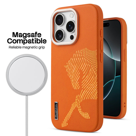 Premium Horse Textured MagSafe Case for Apple iPhone 15 Pro Max with Metallic Camera Protection & Microfiber Lining