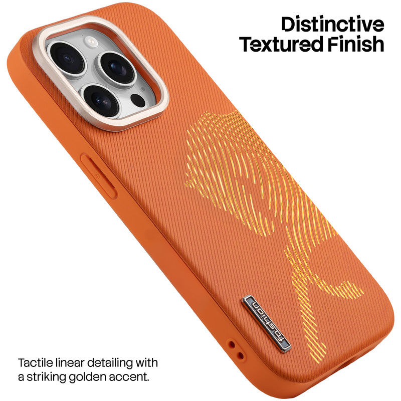 Premium Horse Textured MagSafe Case for Apple iPhone 15 Pro Max with Metallic Camera Protection & Microfiber Lining