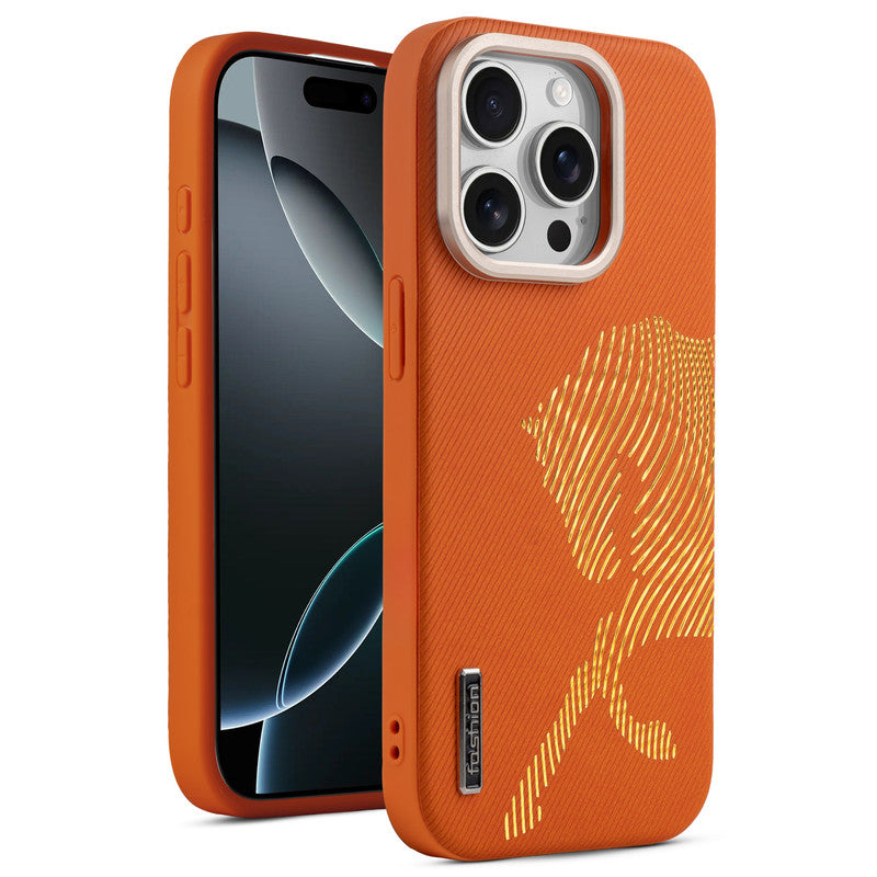 Premium Horse Textured MagSafe Case for Apple iPhone 15 Pro Max with Metallic Camera Protection & Microfiber Lining