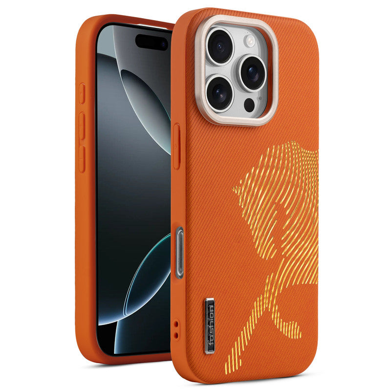 Premium Horse Textured MagSafe Case for Apple iPhone 16 Pro with Metallic Camera Protection & Microfiber Lining