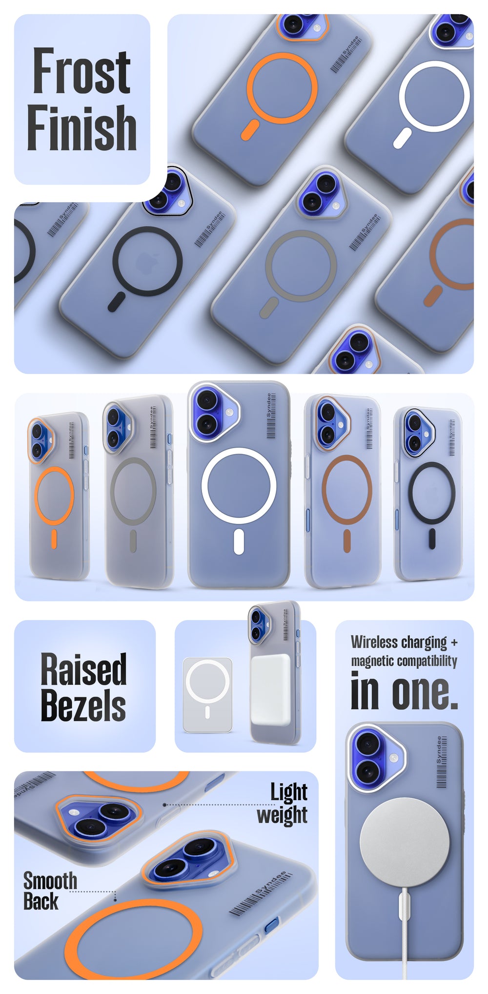 Frosted Sleek Matte Wireless Charging Support Back Cover Case For Apple iPhone 14 Pro With Raised Camera Protection