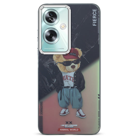 Night Glow & Shiny Hard Phone Cover with Silver Camera Ring For Oppo A79 5G