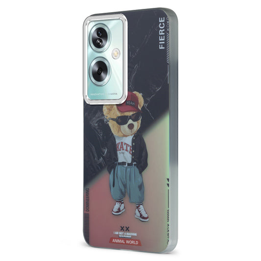 Night Glow & Shiny Hard Phone Cover with Silver Camera Ring For Oppo A79 5G