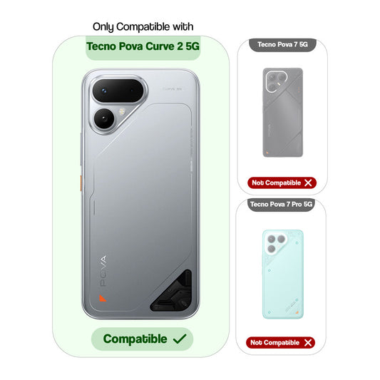 Silicone Matte Back Cover with Textured Grip & Camera Ring Protection for Tecno Pova Curve 2 5G