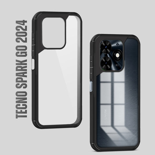 Silicone Border Transparent Back Cover for Tecno Spark Go 2024