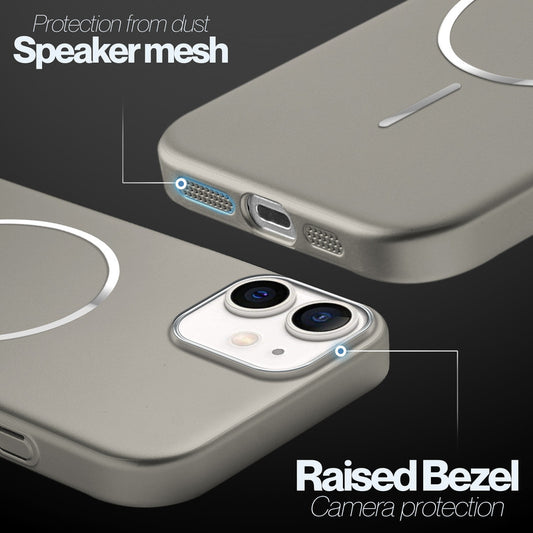 Slim Hard Shell Back Case for Apple iPhone 12 , Shiny Finish with Built in MagSafe Support