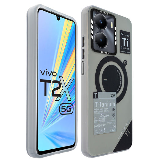 Mechanical Circuit Sector Print Hard Back Cover For Vivo T2x 5G
